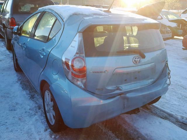 JTDKDTB32D1053563 - 2013 TOYOTA PRIUS C BLUE photo 3