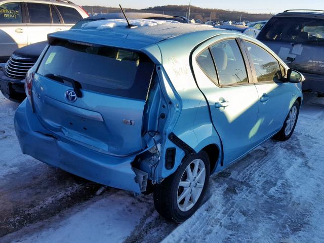 JTDKDTB32D1053563 - 2013 TOYOTA PRIUS C BLUE photo 4