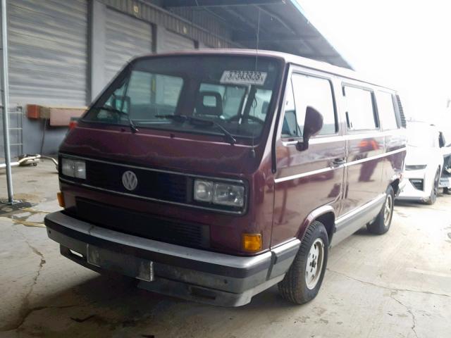 WV2YB0254KH039332 - 1989 VOLKSWAGEN VANAGON BU MAROON photo 2