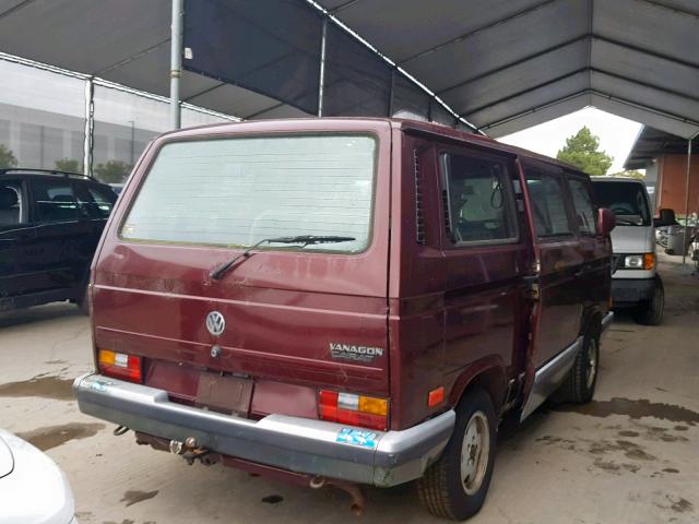 WV2YB0254KH039332 - 1989 VOLKSWAGEN VANAGON BU MAROON photo 4