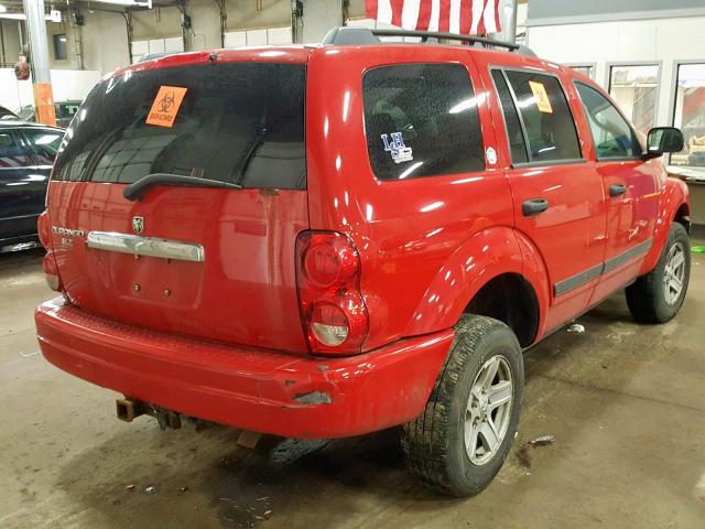 1D4HB48N66F183823 - 2006 DODGE DURANGO SL RED photo 4