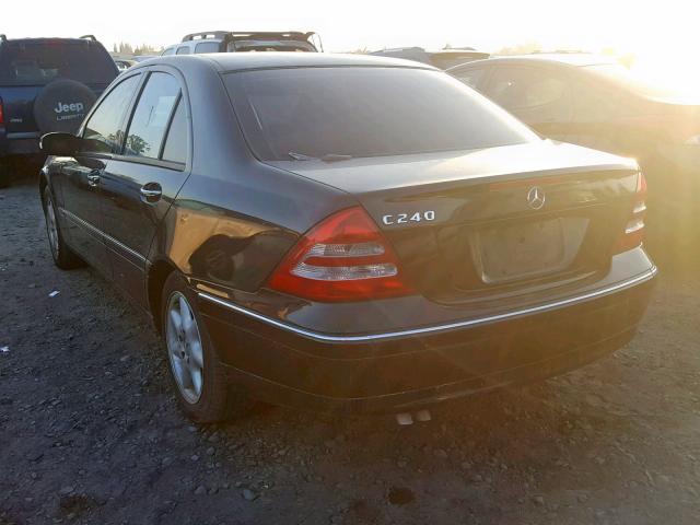 WDBRF61J03E013157 - 2003 MERCEDES-BENZ C 240 BLACK photo 3