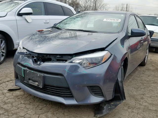 2T1BURHE7FC244146 - 2015 TOYOTA COROLLA L GRAY photo 2