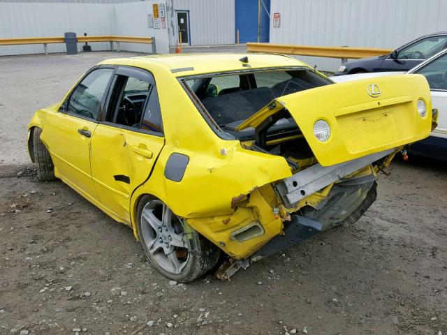 JTHBD182610011044 - 2001 LEXUS IS 300 YELLOW photo 3