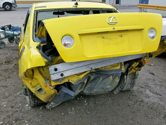 JTHBD182610011044 - 2001 LEXUS IS 300 YELLOW photo 9