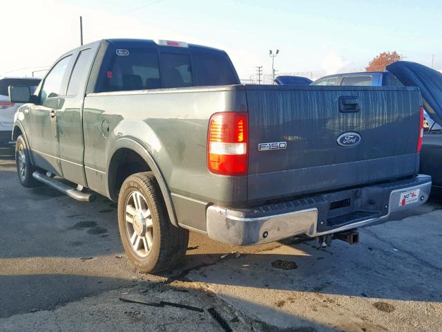 1FTPX12505NA23443 - 2005 FORD F150 GREEN photo 3