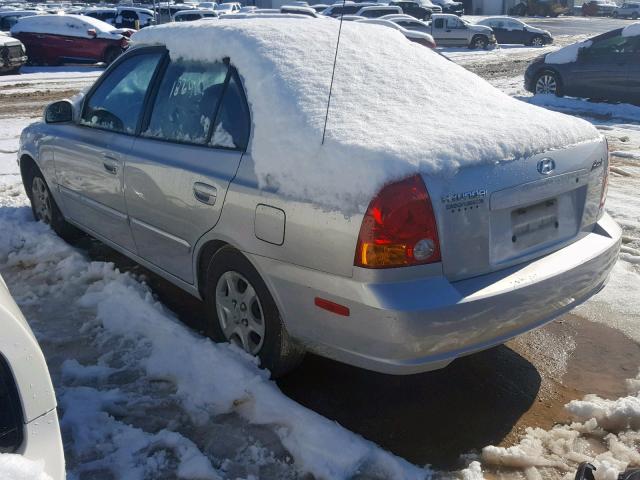 KMHCG45C95U654963 - 2005 HYUNDAI ACCENT GL SILVER photo 3