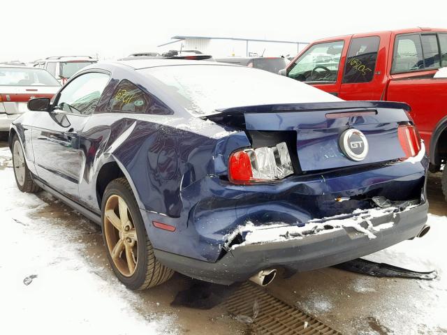 1ZVBP8CH7A5154453 - 2010 FORD MUSTANG GT BLUE photo 3