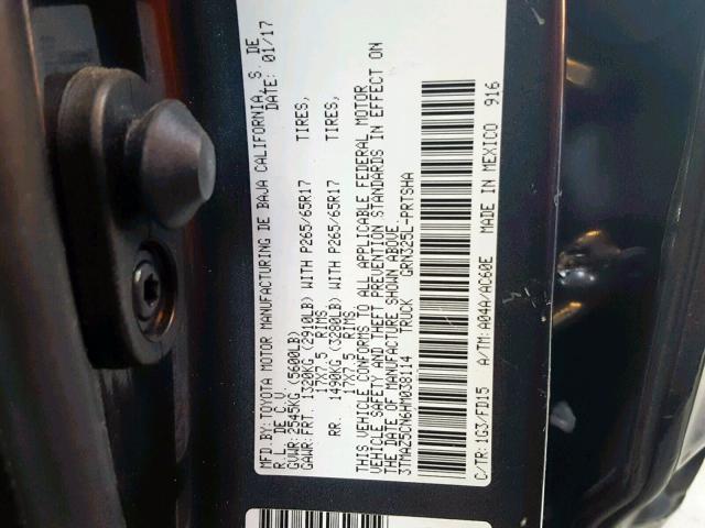 3TMAZ5CN6HM038114 - 2017 TOYOTA TACOMA DOU GRAY photo 10