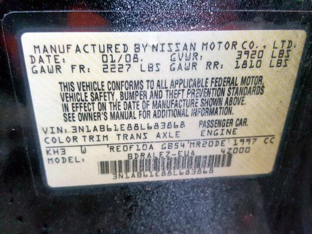 3N1AB61E88L683868 - 2008 NISSAN SENTRA 2.0 WHITE photo 10