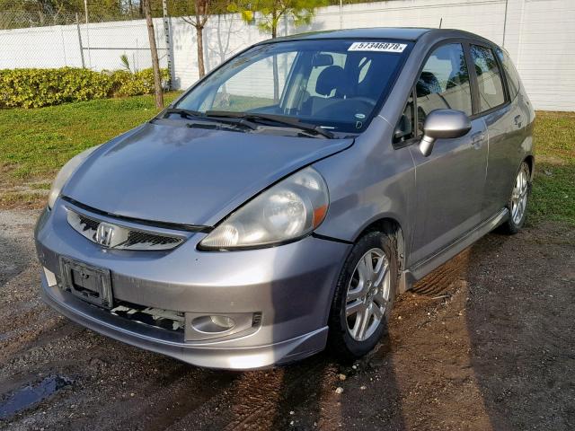 JHMGD38637S052801 - 2007 HONDA FIT S GRAY photo 2