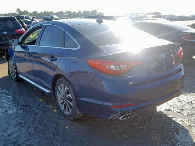 5NPE34AF1GH265823 - 2016 HYUNDAI SONATA SPO BLUE photo 3