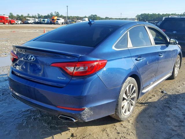 5NPE34AF1GH265823 - 2016 HYUNDAI SONATA SPO BLUE photo 4