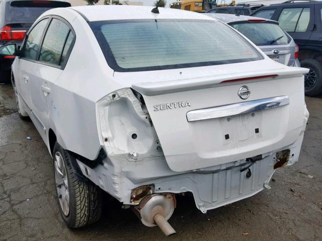 3N1AB6AP4CL665815 - 2012 NISSAN SENTRA 2.0 WHITE photo 3