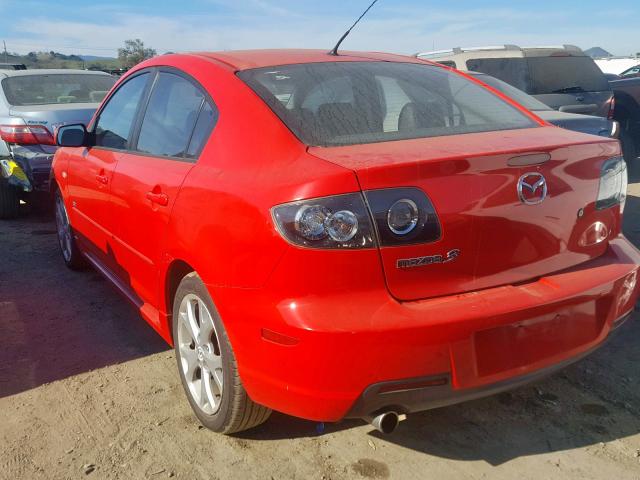 JM1BK324071627905 - 2007 MAZDA 3 S RED photo 3