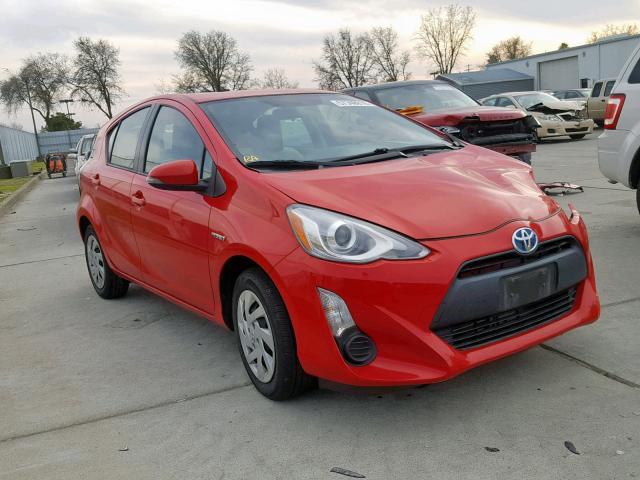 JTDKDTB3XF1583377 - 2015 TOYOTA PRIUS C RED photo 1