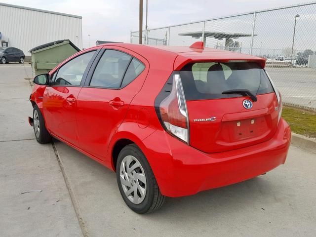 JTDKDTB3XF1583377 - 2015 TOYOTA PRIUS C RED photo 3