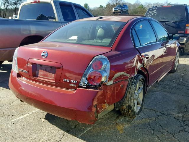 1N4BL11D45C372797 - 2005 NISSAN ALTIMA SE RED photo 4