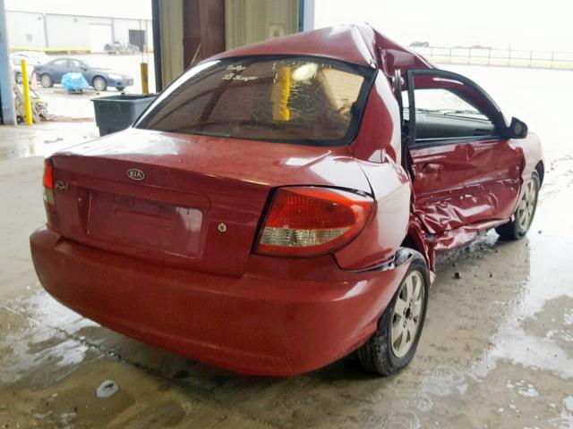 KNADC125X56391506 - 2005 KIA RIO RED photo 4