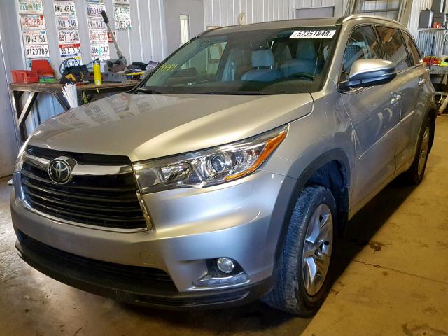 5TDDKRFH1GS253459 - 2016 TOYOTA HIGHLANDER SILVER photo 2