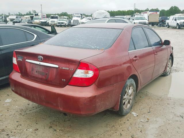 4T1BF32K54U070580 - 2004 TOYOTA CAMRY LE RED photo 4