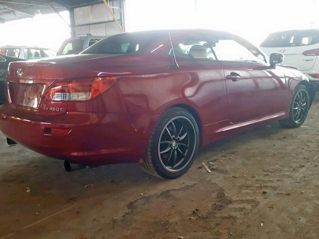 JTHFE2C26C2508226 - 2012 LEXUS IS 350 RED photo 4