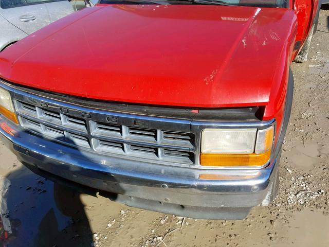 1B7GL26XXPS104662 - 1993 DODGE DAKOTA RED photo 9