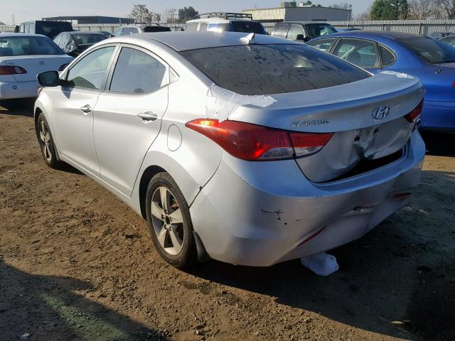 KMHDH4AEXDU669723 - 2013 HYUNDAI ELANTRA GL SILVER photo 3