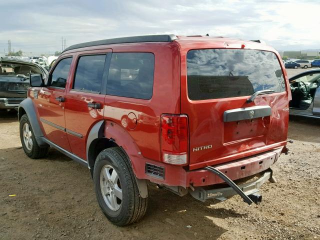 1D8GT28K67W592830 - 2007 DODGE NITRO SXT RED photo 3