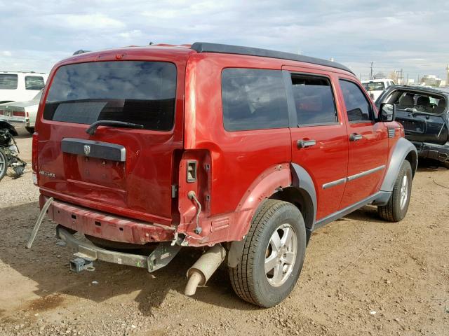 1D8GT28K67W592830 - 2007 DODGE NITRO SXT RED photo 4