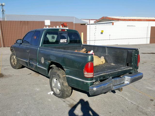 1B7GL22X2WS642941 - 1998 DODGE DAKOTA GREEN photo 3