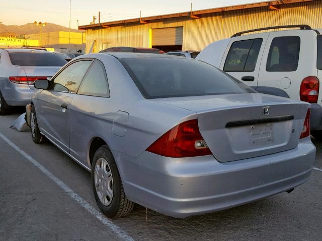 1HGEM22212L040756 - 2002 HONDA CIVIC DX SILVER photo 3