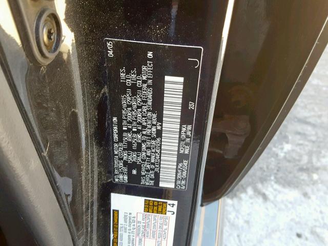 JTLKT324454019396 - 2005 TOYOTA SCION XB Қара фото 10