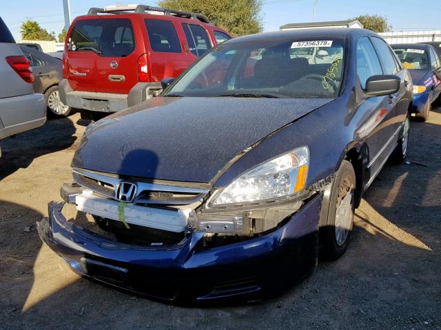 1HGCM56107A196588 - 2007 HONDA ACCORD VAL BLUE photo 2