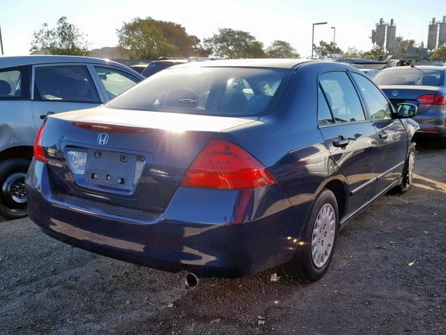 1HGCM56107A196588 - 2007 HONDA ACCORD VAL BLUE photo 4