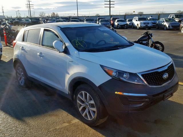 KNDPBCAC9F7790742 - 2015 KIA SPORTAGE L WHITE photo 1