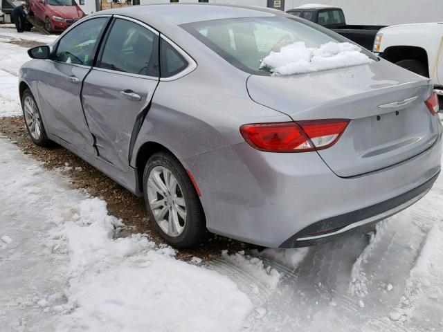 1C3CCCAB7FN691789 - 2015 CHRYSLER 200 LIMITE GRAY photo 3