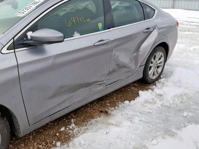 1C3CCCAB7FN691789 - 2015 CHRYSLER 200 LIMITE GRAY photo 9