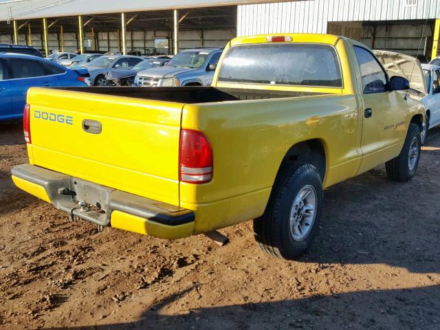 1B7FL26N5YS540735 - 2000 DODGE DAKOTA YELLOW photo 4