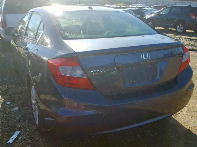 19XFB2F98CE025603 - 2012 HONDA CIVIC EXL GRAY photo 3