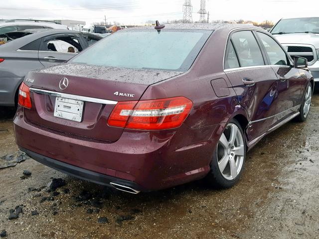 WDDHF8HB0BA485586 - 2011 MERCEDES-BENZ E 350 4MAT BURGUNDY photo 4