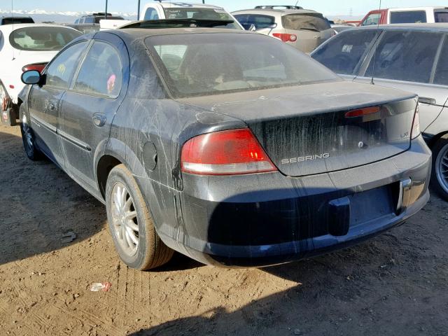 1C3AL56UX1N732101 - 2001 CHRYSLER SEBRING LX BLACK photo 3