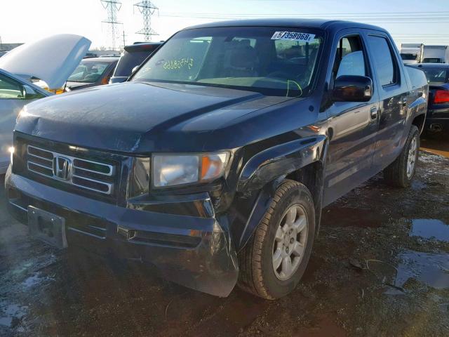 2HJYK16576H509962 - 2006 HONDA RIDGELINE BLACK photo 2