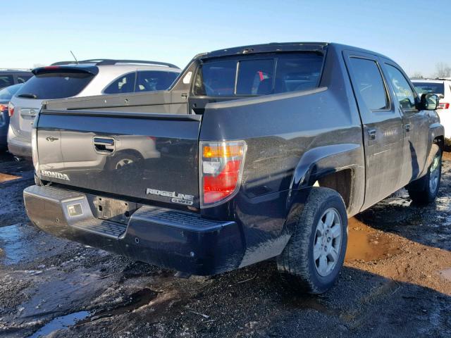 2HJYK16576H509962 - 2006 HONDA RIDGELINE BLACK photo 4