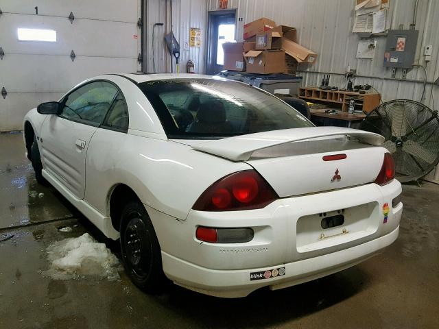 4A3AC84L8YE040711 - 2000 MITSUBISHI ECLIPSE GT WHITE photo 3