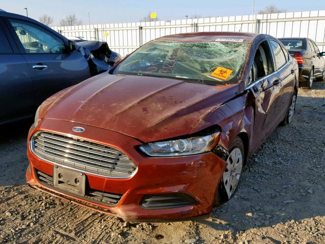 3FA6P0G73ER257045 - 2014 FORD FUSION S MAROON photo 2