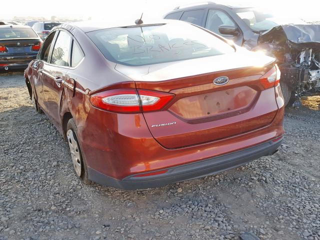 3FA6P0G73ER257045 - 2014 FORD FUSION S MAROON photo 3