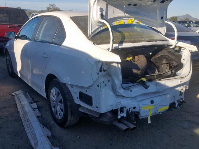 3VW2K7AJ8DM430135 - 2013 VOLKSWAGEN JETTA BASE Սպիտակ լուսանկար 3