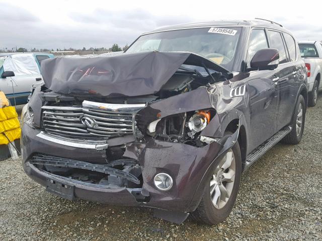 JN8AZ2NE0D9041261 - 2013 INFINITI QX56 PURPLE photo 2