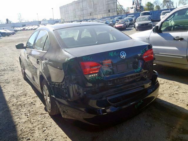 3VW2K7AJXDM280951 - 2013 VOLKSWAGEN JETTA BASE 黑色 照片 3